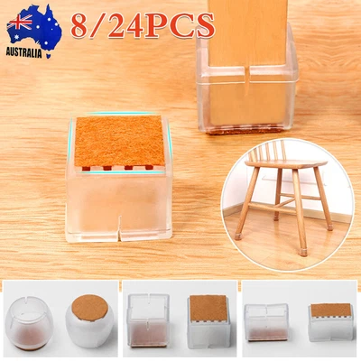 $8.99 • Buy 8-24pcs Ruby Slider Chair Leg Protector For Hardwood Floors Fits All Shape Chair