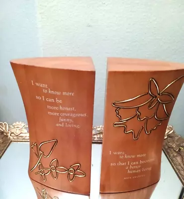 BOOKENDS Hallmark Maya Angelou Inspirational Words Book Wood Display GIFT WISDOM • $44