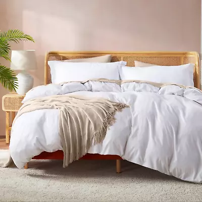 Nestl Twin Duvet Cover Set - Soft Double Brushed White Duvet Cover Twin/Twin XL • $26.04