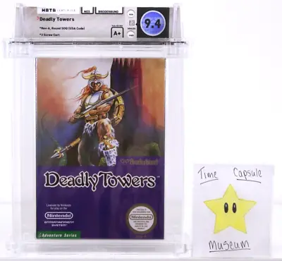 Deadly Towers New Nintendo NES Factory Sealed WATA VGA Grade 9.4 A+ MINT H-Seam • $339.99