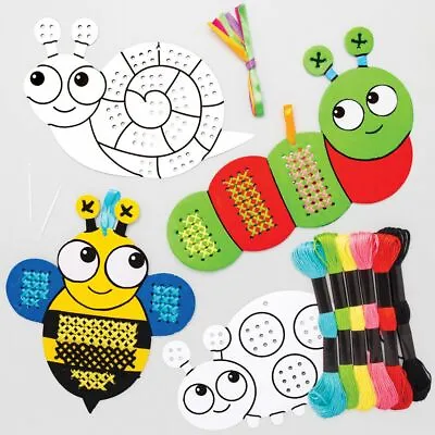 £4.49 • Buy Cross Stitch Kids Kits Bug Colour-in Set Beginners Childrens Crafts Needlework