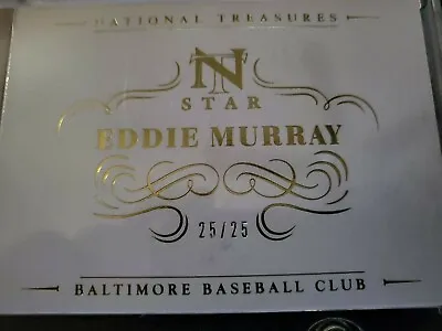 Eddie Murray National Treasures Booklet Autographed Jersey 25/25 Awesome  • $175