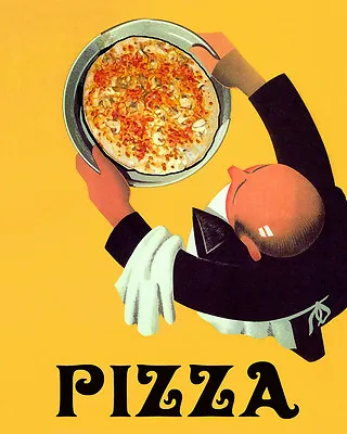 Waiter Pizza Italy Italia Italian Food Restaurant 16X20 Vintage Poster FREE S/H • $22.15