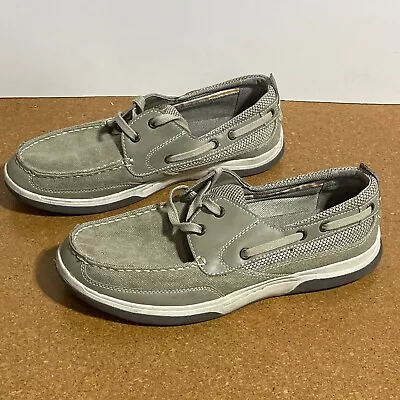 Margaritaville Harpoon Lace Up Men's Size 11 Boat Shoes Tan Canvas Mesh  • $18.99