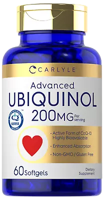 Ubiquinol 200mg | 60 Softgels | CoQ10 | Highly Bioavailable | By Carlyle • $28.59