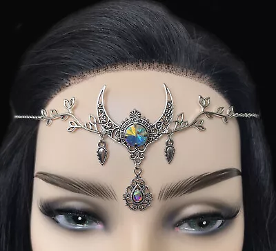 Moon Goddess Wiccan Pagan Medieval Silver Elven Elf Headpiece Circlet Jewelry • $39.99