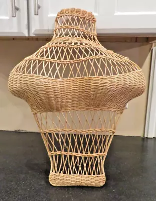 Vintage Retro Decorative Wicker Rattan Mannequin Womans Torso Wall Hanging- B • $95