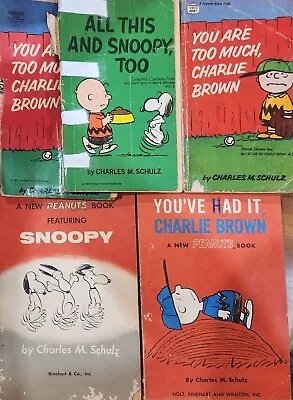 Lot Of 5 Charlie Brown Peanuts Paperback Vintage First Printing/ Various  • $15