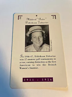 Mildred  Babe  Didrikson Zaharias Card • $7.50