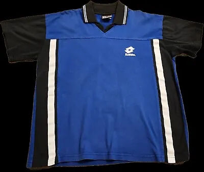 Vintage 90’s Lotto Shirt Black Blue White Men L Quality: 7/10 • $18