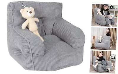 Kids Bean Bag Chair With A Plush Bear Comfy Toddler Chair For Boys And Grey • $88.09