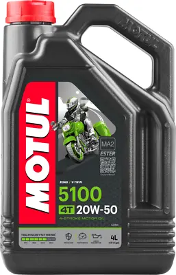 MOTUL 5100 20w50 MOTORCYCLE OIL 1 GALLON 4QT BOTTLE ESTER Synthetic Blend • $43.29
