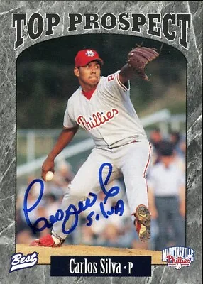 1997 Martinsville Phillies CARLOS SILVA Signed Card Autograph AUTO RC • $6.49