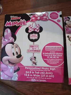  Minnie Mouse Jr. Birthday Party PERSONALIZE Photo Sign • $10