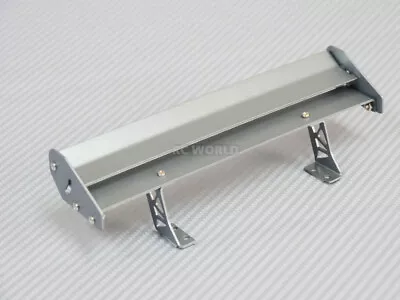 1/10 RC Car METAL WING SPOILER 1/10 DRIFT Touring Cars SILVER 185mm DOUBLE • $14.99