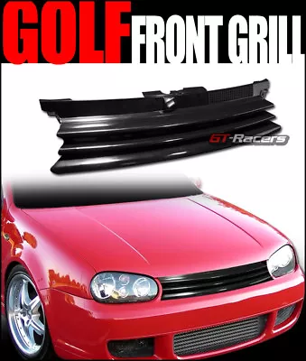 For 1999-2005 Mk4 Golf Gti Gloss Blk Front Badgeless Grill Grille W/Notch Filler • $40