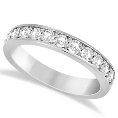 Semi Eternity Moissanite Wedding Band/Anniversary Ring 14K White Gold 0.65ctw • $720