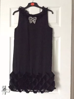 Vintage River Island Dress Charlston Style Black Sequin/diamanté Size 6 Vgc • £9.95