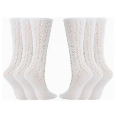 £2.47 • Buy Girls Pelerine Socks Cotton Rich 3/4 Long Knee High School 1 2 3 6 Pairs