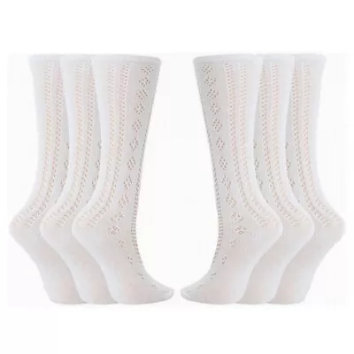 £7.79 • Buy Girls Pelerine Socks Cotton Rich 3/4 Long Knee High School 1 2 3 6 Pairs
