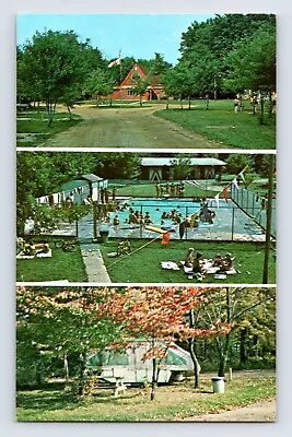 Postcard Pennsylvania Mercer PA Grove City KOA Campground Pool 1960s Unposted • $8