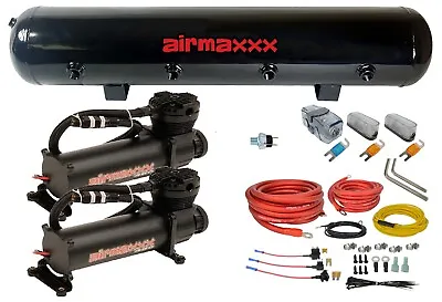 5 Gallon 9 Port Steel Air Tank Black 480 Dual Air Compressors & Wiring Kit • $436.05