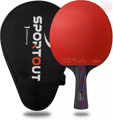 Table Tennis Bat Professional Pingpong Racket Paddle With Case 9-ply Wood • £20.91
