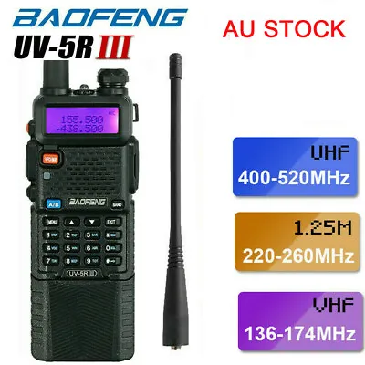 $61.99 • Buy UV-5R / UV-5R III 3800mAh Battery UHF VHF 2 Way Radio + Charger Cable
