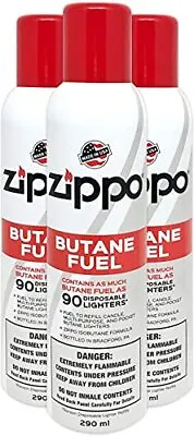 Zippo Butane Fuel 5.82 Oz / 165 Grams Pack Of 3 • $56.93