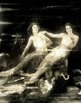 2 Hollywood Mermaids Vintage Fairy Fantasy Sea Nymph Giclee *canvas* Art Print • $29.60