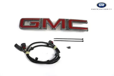 $359.98 • Buy 2020-2021 GMC Sierra Front Grille Illuminated Emblem 84741557 Red OEM GM