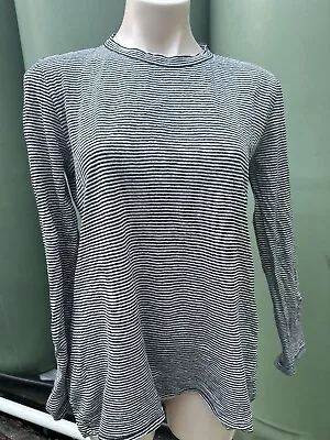 Brunello Cucinelli Italy Designer S/M Linen Striped Long Sleeve Top Vgc • $80