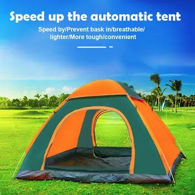 Automatic Instant Pop Up-3-4 Man Camping Tent Waterproof Family.Hiking Tent-NEW • £23.99