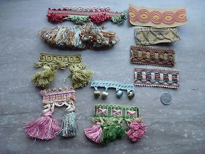 Lot Vintage Silk Fringe Trim Tassels Cord Samples Quilts Crafts Journal Snippets • $9.99