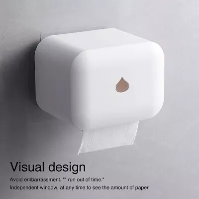 £9.99 • Buy Self Adhesive Toilet Waterproof Wall Mounted Tissue Roll Paper Holder With Cover