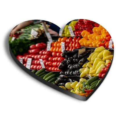 Heart MDF Magnets - Fruit And Vegetables Market #12960 • £4.99