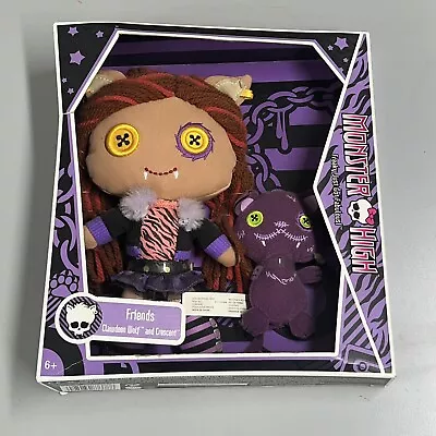 Monster High Friends Plush Clawdeen Wolf And Crescent 2009 Mattel No. T1401 NEW • $59.95