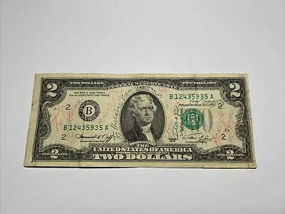 1976 Rare 2 Dollar Bill Series (Margins Off & Green Seal Is Up Further) • $2