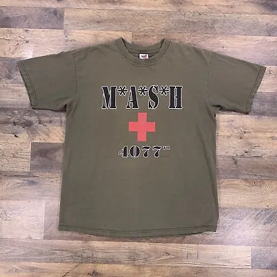Vintage MASH Shirt Mens Large Green Crew Neck Medic 4077th TV Series USA Made • $17.99
