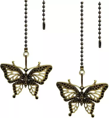 2pcs Vintage Butterfly Pendant Ceiling Fan Danglers Pulls Chain Bronze  • $13.99