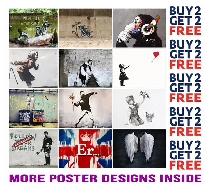 £8.99 • Buy Banksy Posters Graffiti Art Print Poster A4 A3 Size Buy 2 Get Any 2 Free