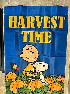 Peanuts Charlie Brown & Snoopy Fall Pumpkin Patch Harvest Time 28x40 Garden Flag • $13.99