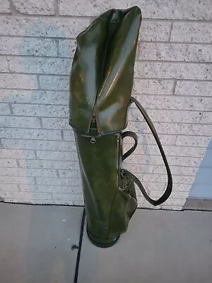 Vintage 1970s WILSON STAFF LEATHER GOLF BAG - GREEN  • $61.19