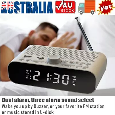 Portable LED Digital FM Radio Alarm Clock LED Bedside Sleep Dual Timer AU • $29.99