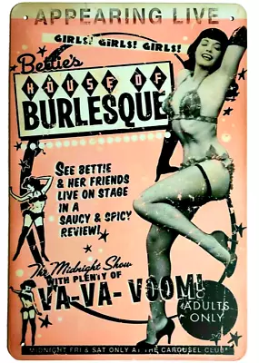 Bettie Page Vintage Pinup Girl Metal Sign Advertisement Retro Tin Poster 12x8 • $13.50