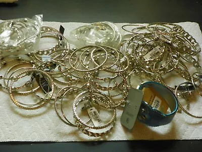 Large Lot Of New I.n.c. Silvertone Crystal Enhanced Multi-Bangle Bracelet Sets • $50