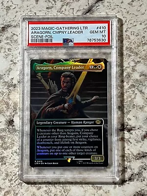 2023 MTG Lord Of The Rings Aragorn Company Ld #410 Scene Foil PSA 10 GEM MINT • $75