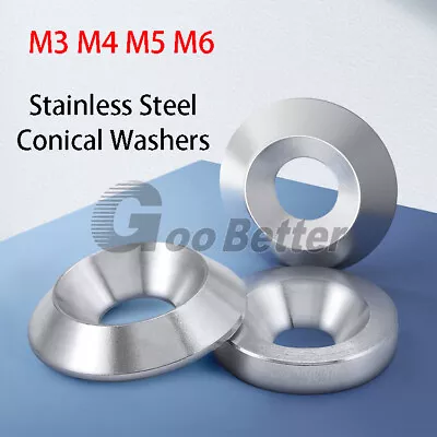 #6 #8 #10 #12 Conical Washers Stainless Steel Concave Convex Countersunk Washer • £1.91