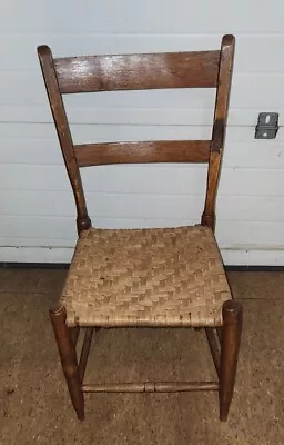 Vintage Cane Bottom Wood Table Chair Kitchen 2 Rung Back • $39.99