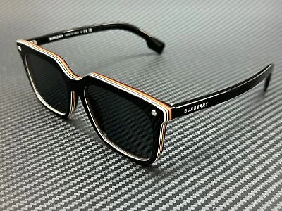 BURBERRY BE4337 379887 Black Square Men's 56 Mm Sunglasses • $149.85